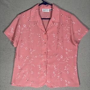 Apparenza Boxy Top Women’s Size‎ M Blush Pink Floral 90s Inspired Romantic Boho
